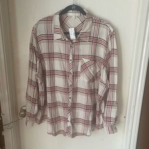 MAURICES PLAID BUTTON DOWN SIZE 3X NWT